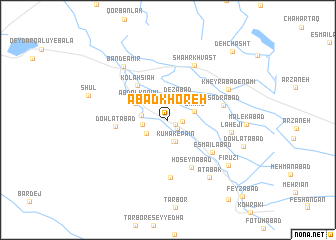 map of Ābād Khoreh