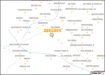 map of Āb-e Garm