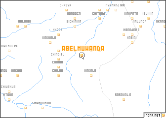 map of Abel Muwanda