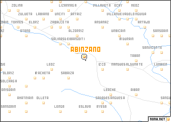 map of Abínzano