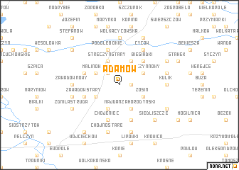 map of Adamów