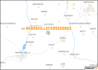 map of Adamsville Crossroads