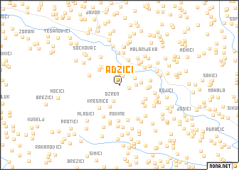 map of Adžići