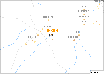 map of Āfkūh