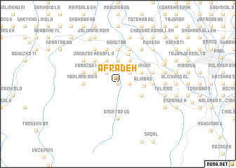 map of Afrādeh