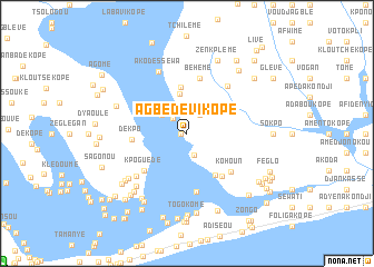 map of Agbédévi Kopé