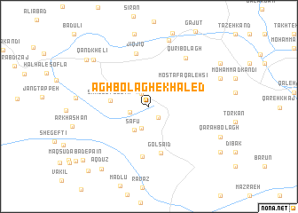 map of Āghbolāgh-e Khāled