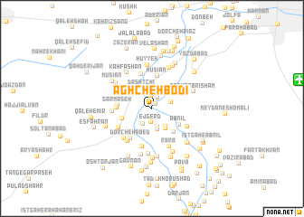 map of Āghcheh Bodī