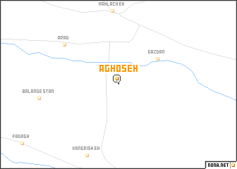 map of Āghoşeh