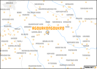 map of Agoua-Kongoukro