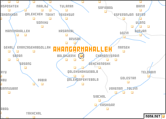 map of Āhangar Maḩalleh