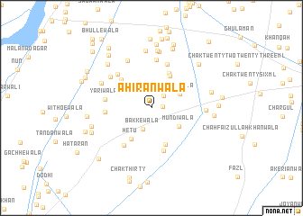 map of Ahirānwāla