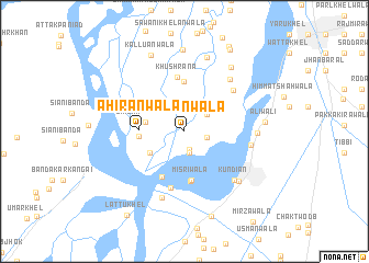 map of Ahīrānwāla