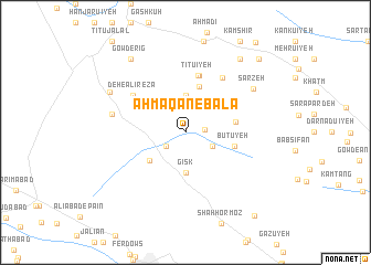 map of Aḩmaqān-e Bālā