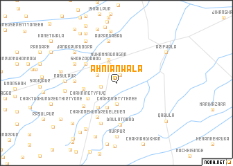 map of Ahniānwāla