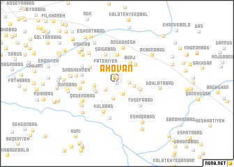 map of Āhovān