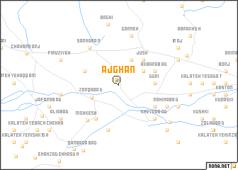 map of Ājghān