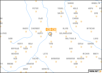 map of Ākʼakʼī