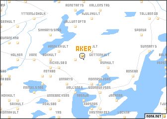 map of Åker