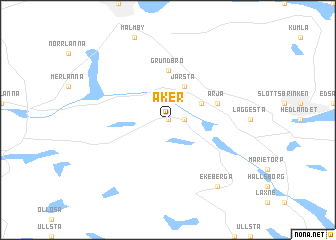 map of Åker