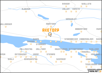 map of Åketorp