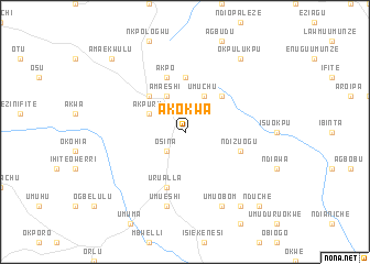 map of Akokwa