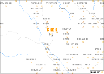 map of Akok