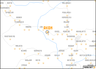 map of Akom