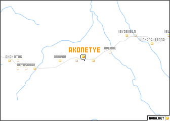 map of Akonétyé