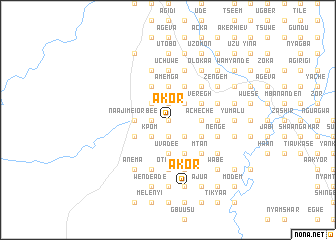 map of Akor
