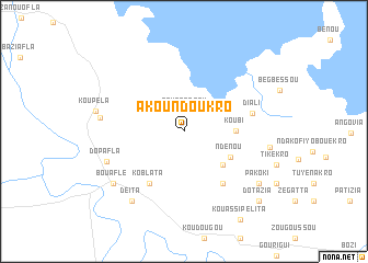 map of Akoundoukro
