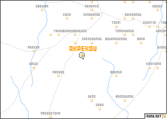 map of Akpékou