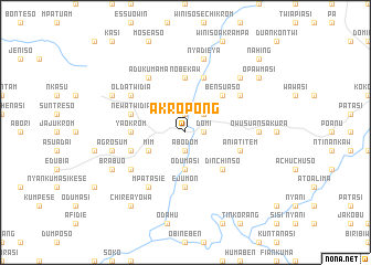 map of Akropong