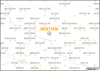 map of Akstinai