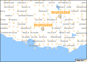 map of Akurugoda