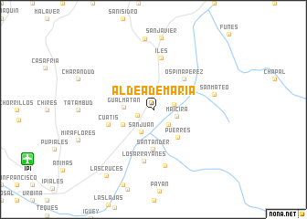 map of Aldea de María