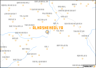 map of Ālhāshem-e ‘Olyā
