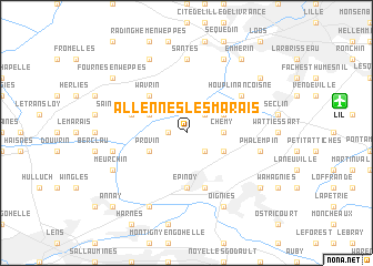 map of Allennes-les-Marais