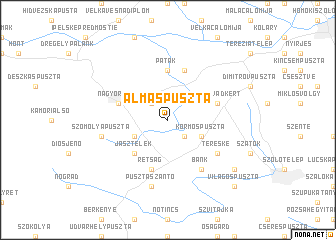 map of Almáspuszta