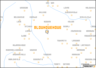 map of Alouhouéhoué