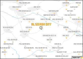 map of Alsópakony