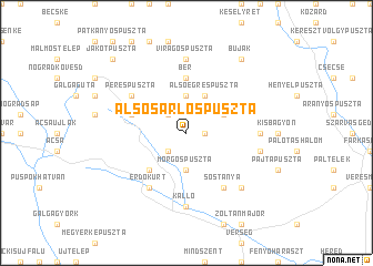 map of Alsósarlóspuszta