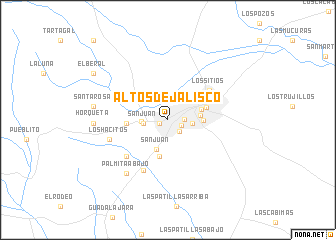 map of Altos de Jalisco