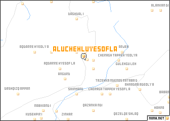 map of Ālūchehlū-ye Soflá