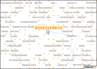map of Amiães de Baixo