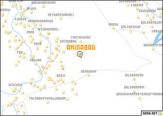 map of Amīnābād