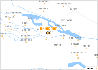 map of Amīnābād