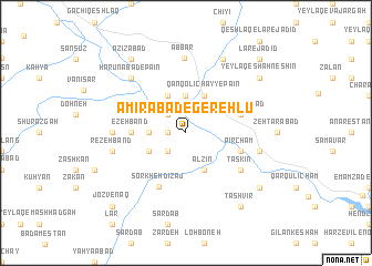 map of Amīrābād-e Gerehlū