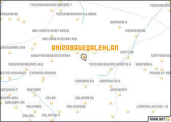 map of Amīrābād-e Qal‘ehlān