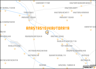 map of Anastasʼyevka Vtoraya